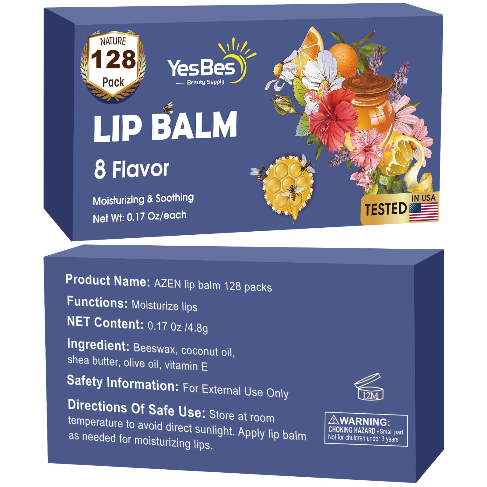 YesBes eight-flavor bulk lip balm set, ideal for gifting