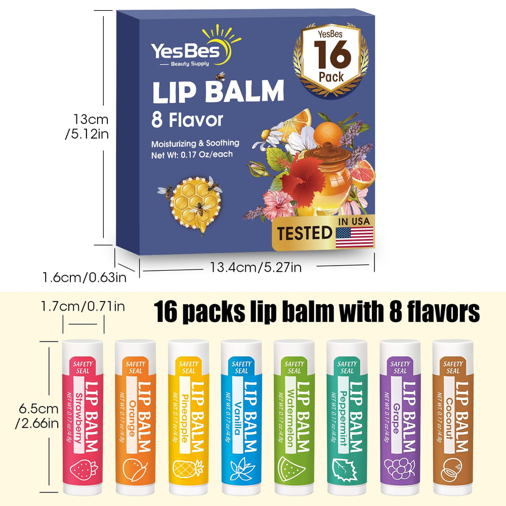 YesBes strawberry flavor lip balm offers a fruity scent and soft lips.