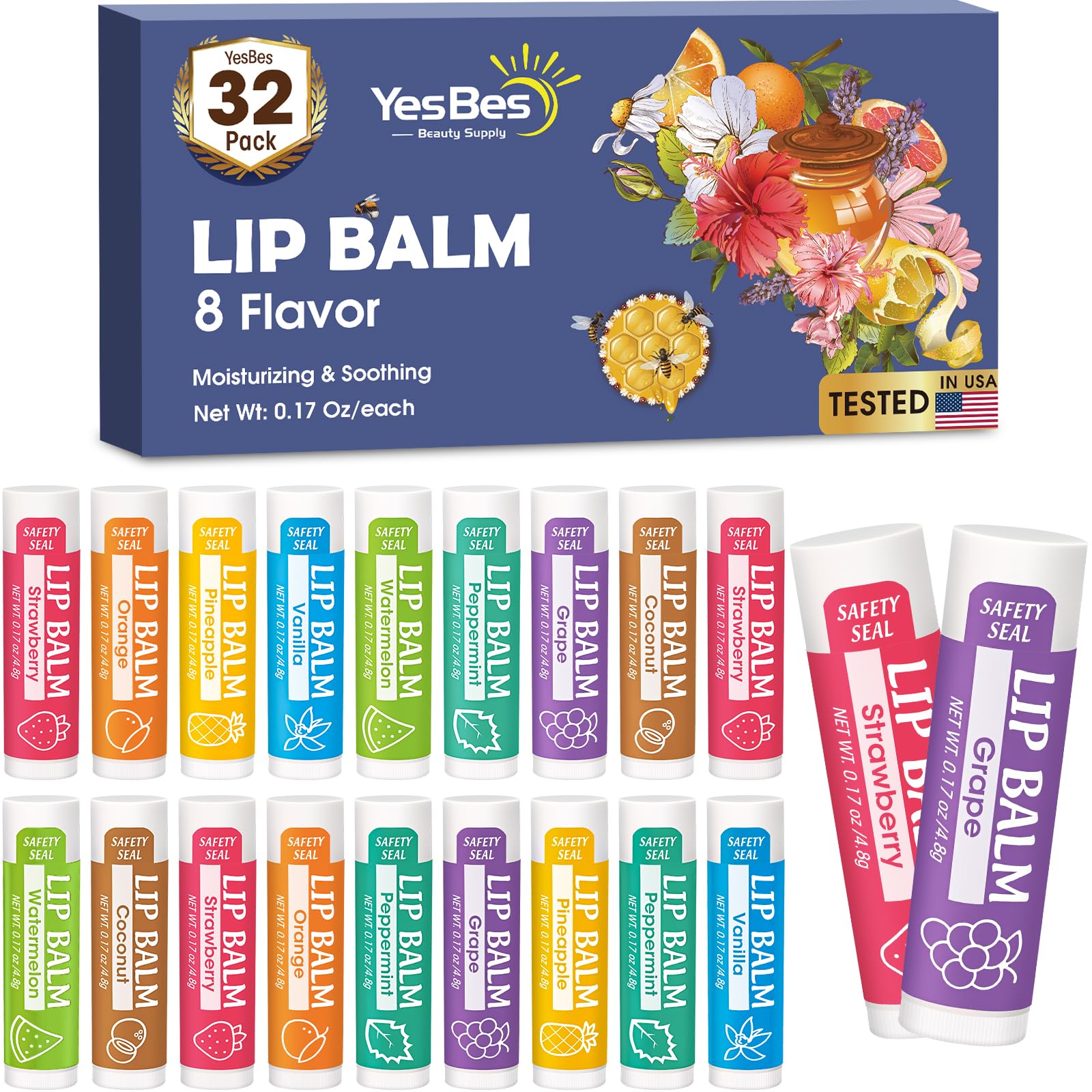 YesBes lip balm vanilla tube for smooth hydration on dry lips