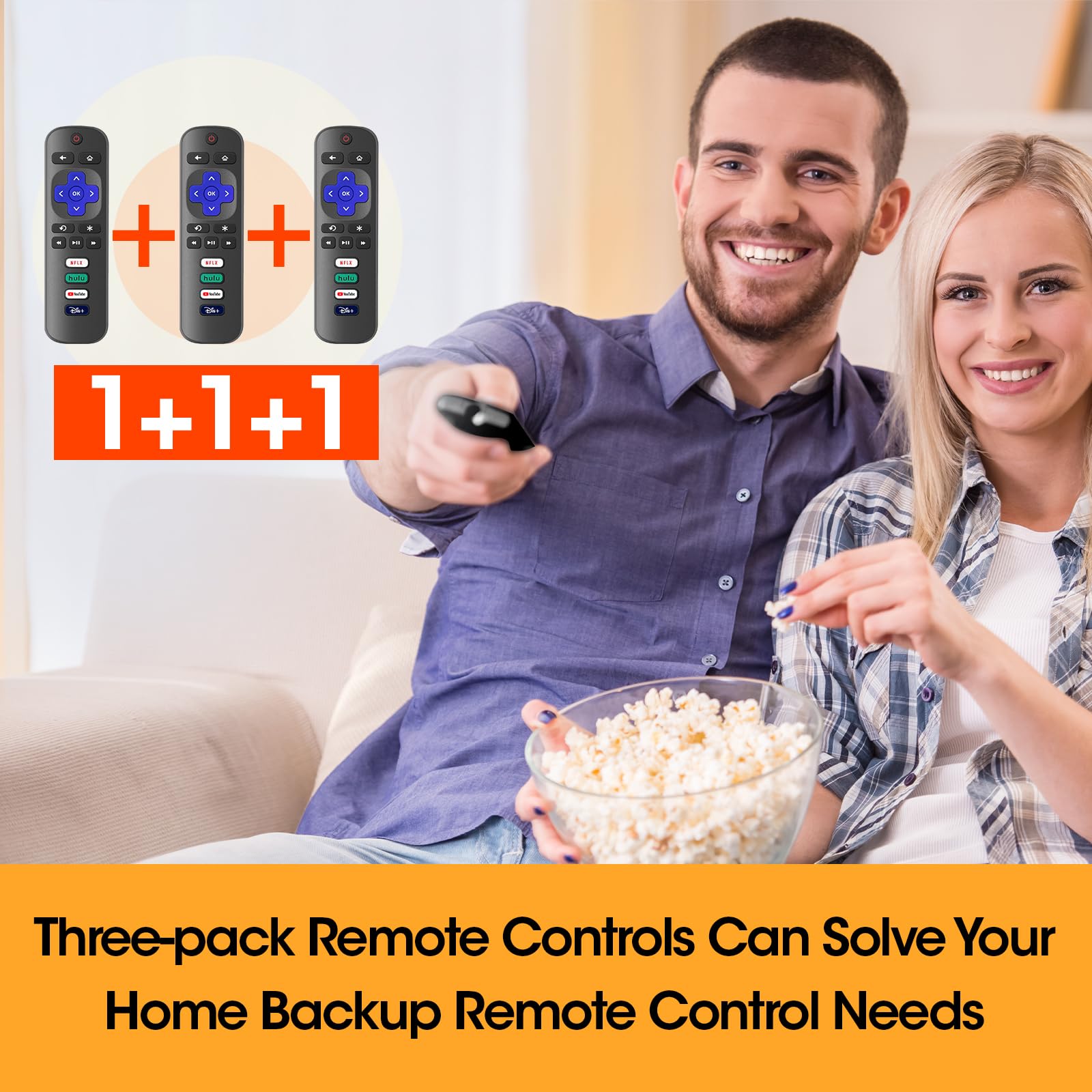 YesBes remote in use with Roku TV setup in living room