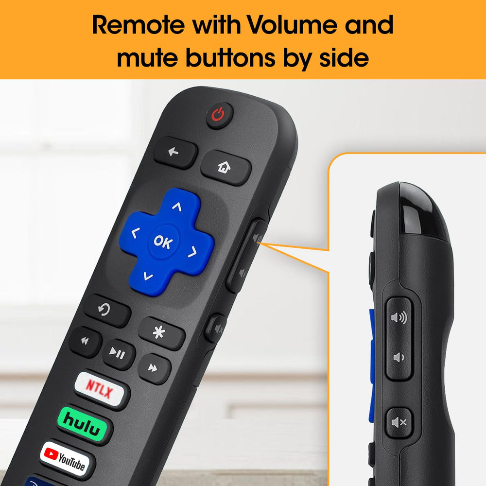 YesBes Roku TV remote battery installation illustration