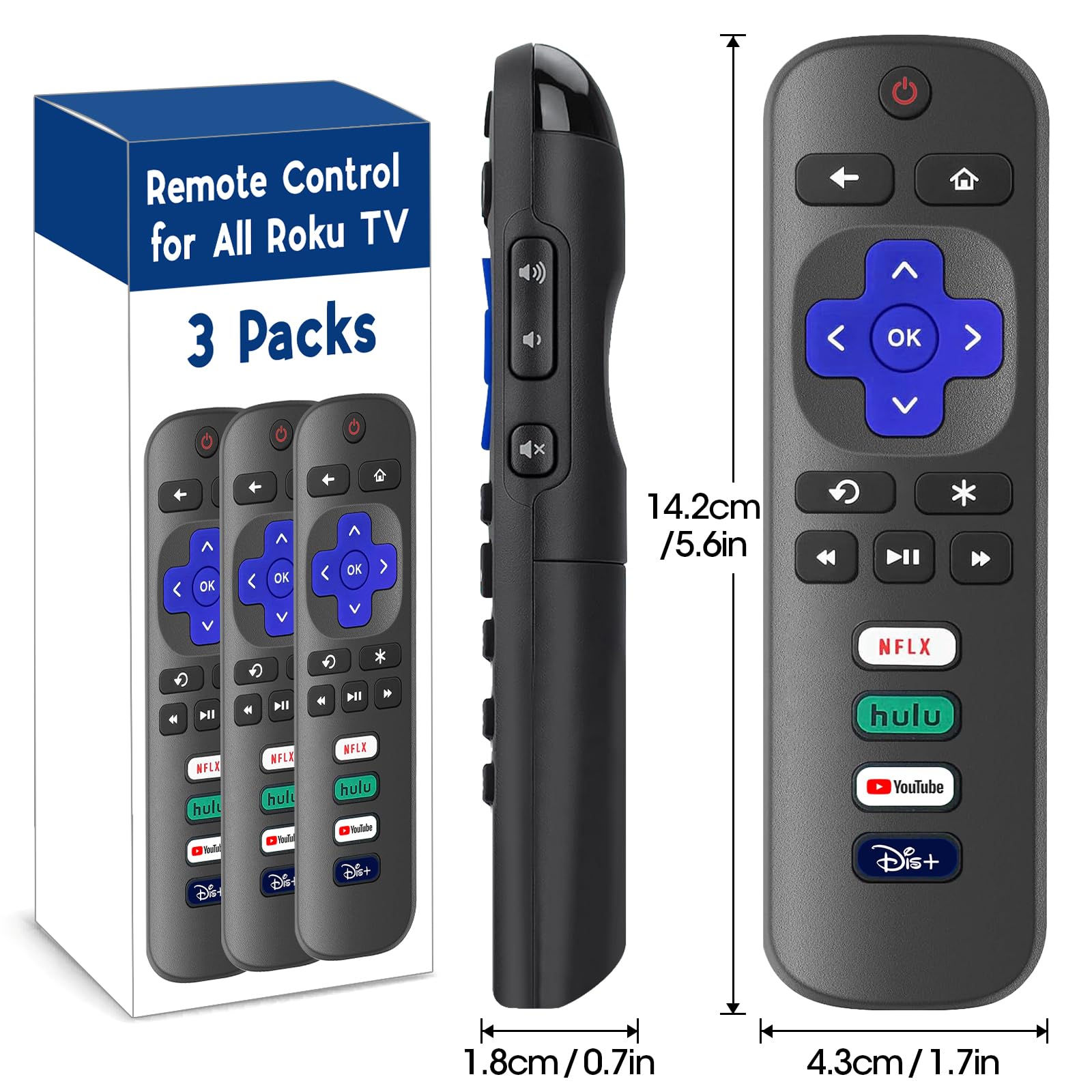 YesBes Roku TV remote compatibility chart showing supported models