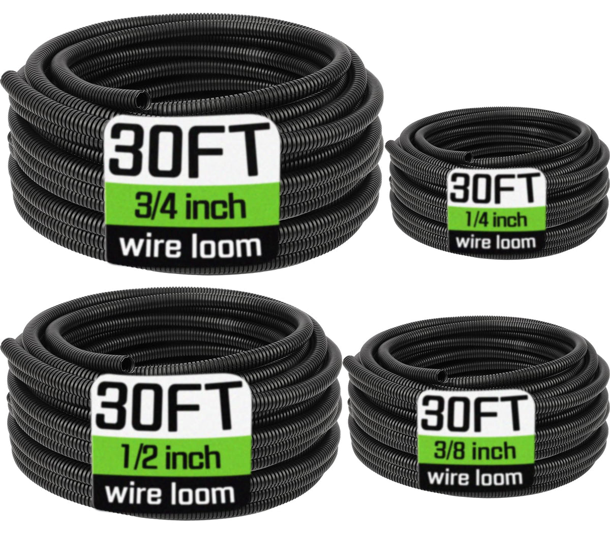 YesBes wire loom 1/4-inch inner diameter protects cables in tight under-dash installations.