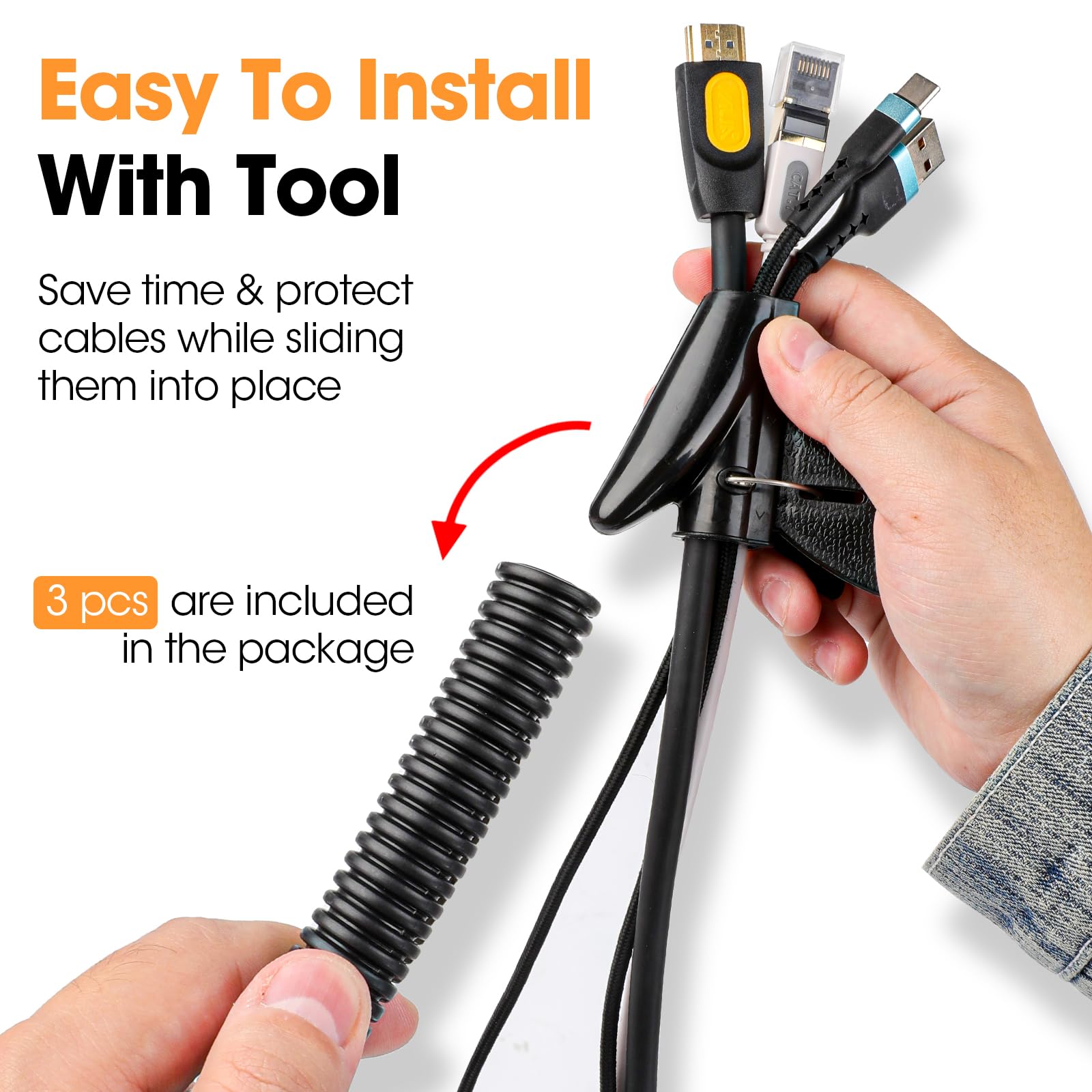 YesBes wire loom 3/4-inch accommodates big bundles for garage and workshop wiring.