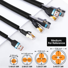 YesBes wire loom 3/8-inch inner diameter protects larger bundles in home theater setups.
