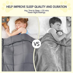 YesCool grey weighted blanket 7-layer construction detail