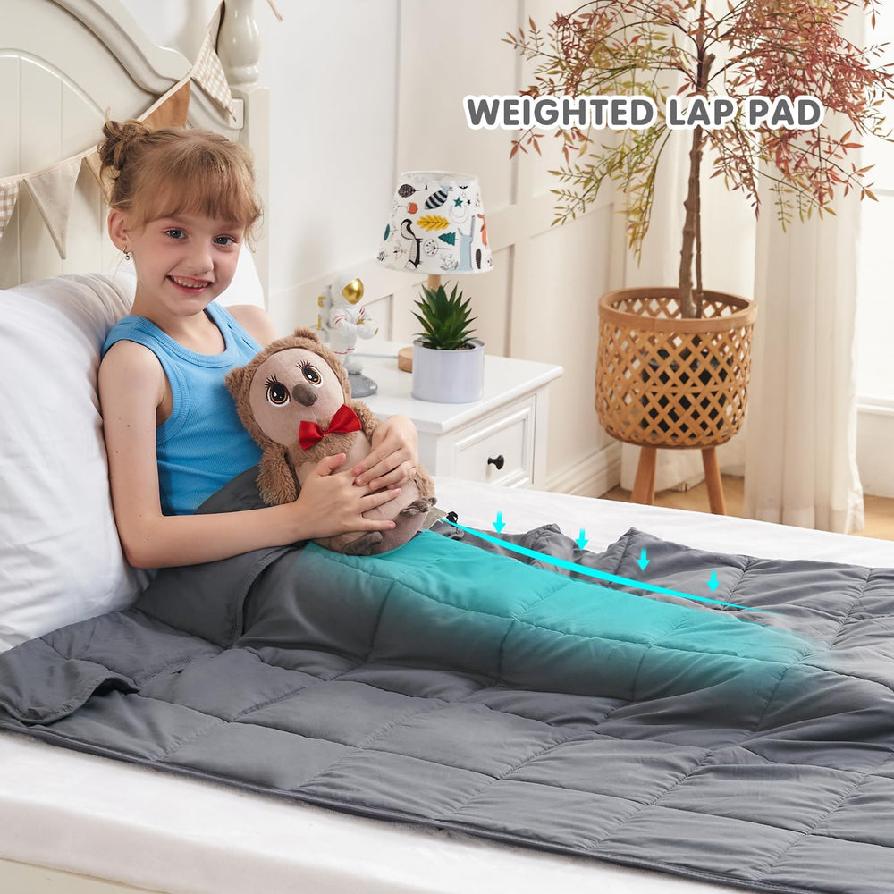YesCool breathable grey weighted blanket for comfortable nights