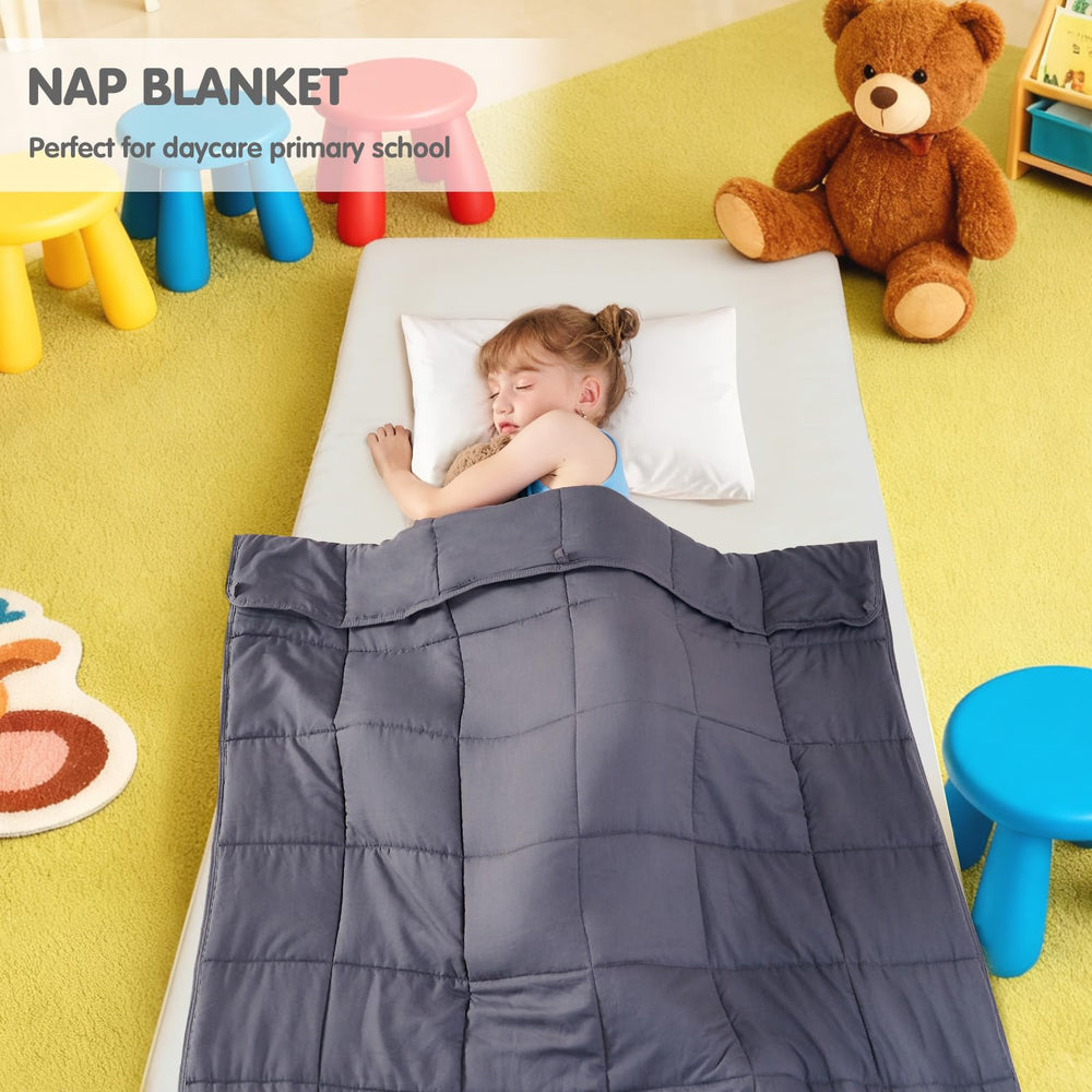 YesCool easy-care grey weighted blanket suitable for wipe-clean