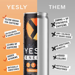 Yesly Energy Orange Cream 12-pack display for convenient on-the-go use