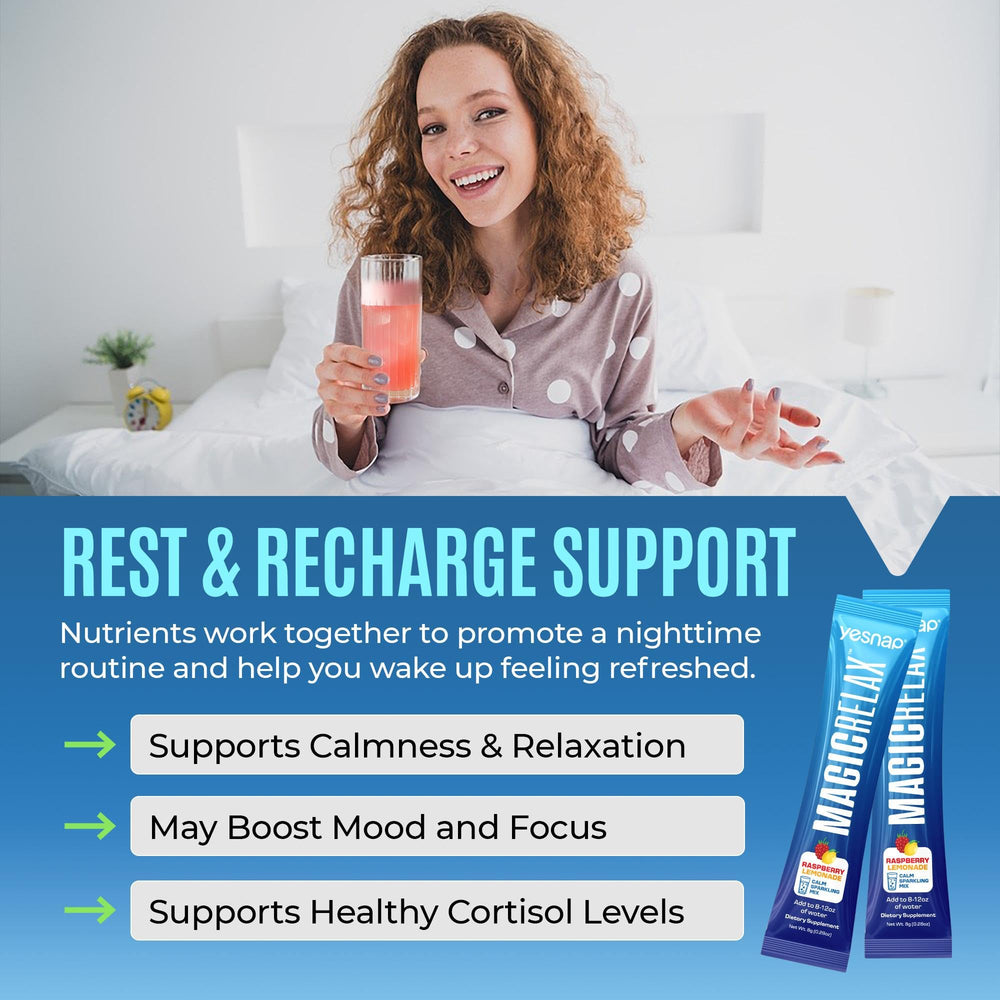 Yesnap MagicRelax nutrition facts panel for transparent ingredients.