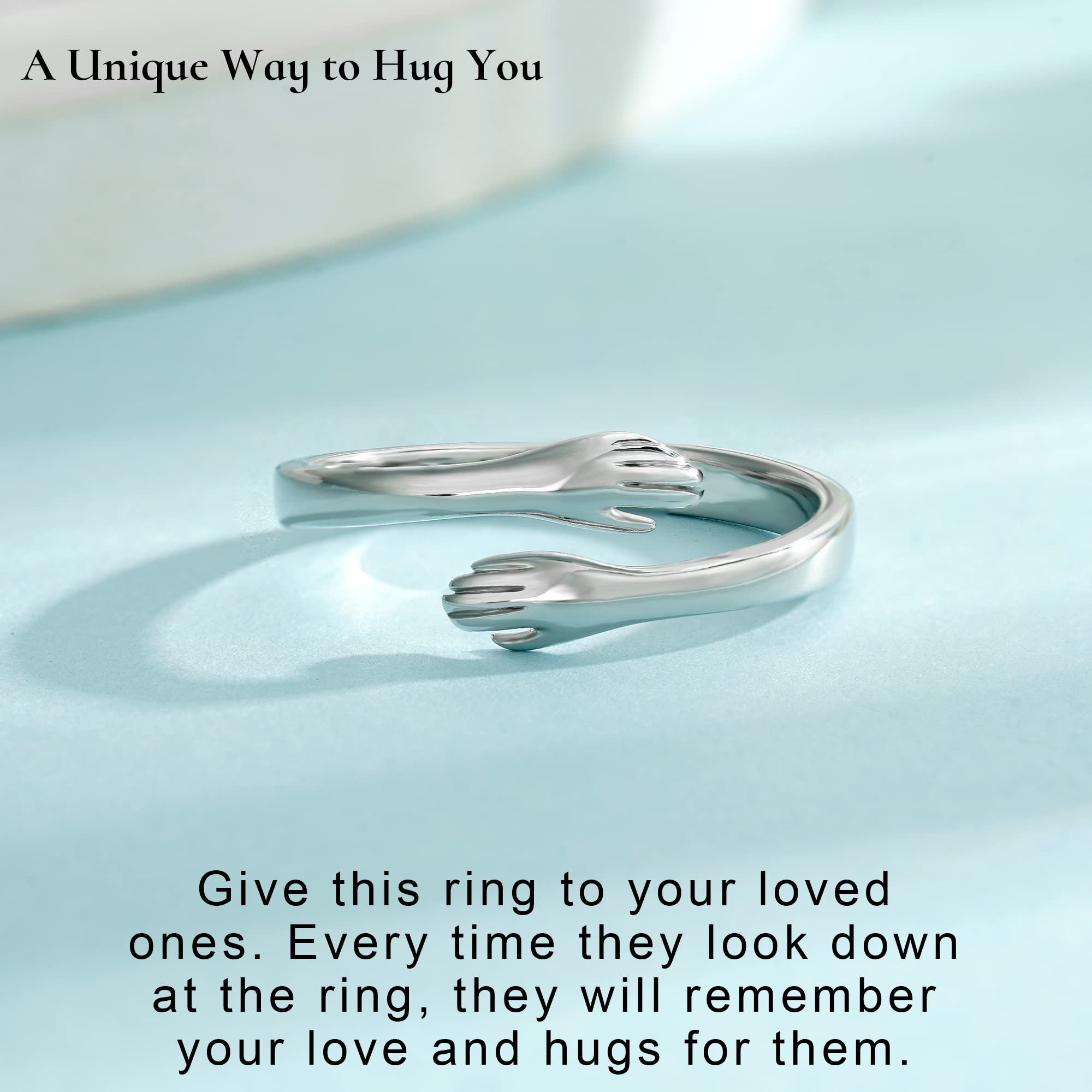Yesteel Hug Ring engraving detail highlighting the meaningful message.