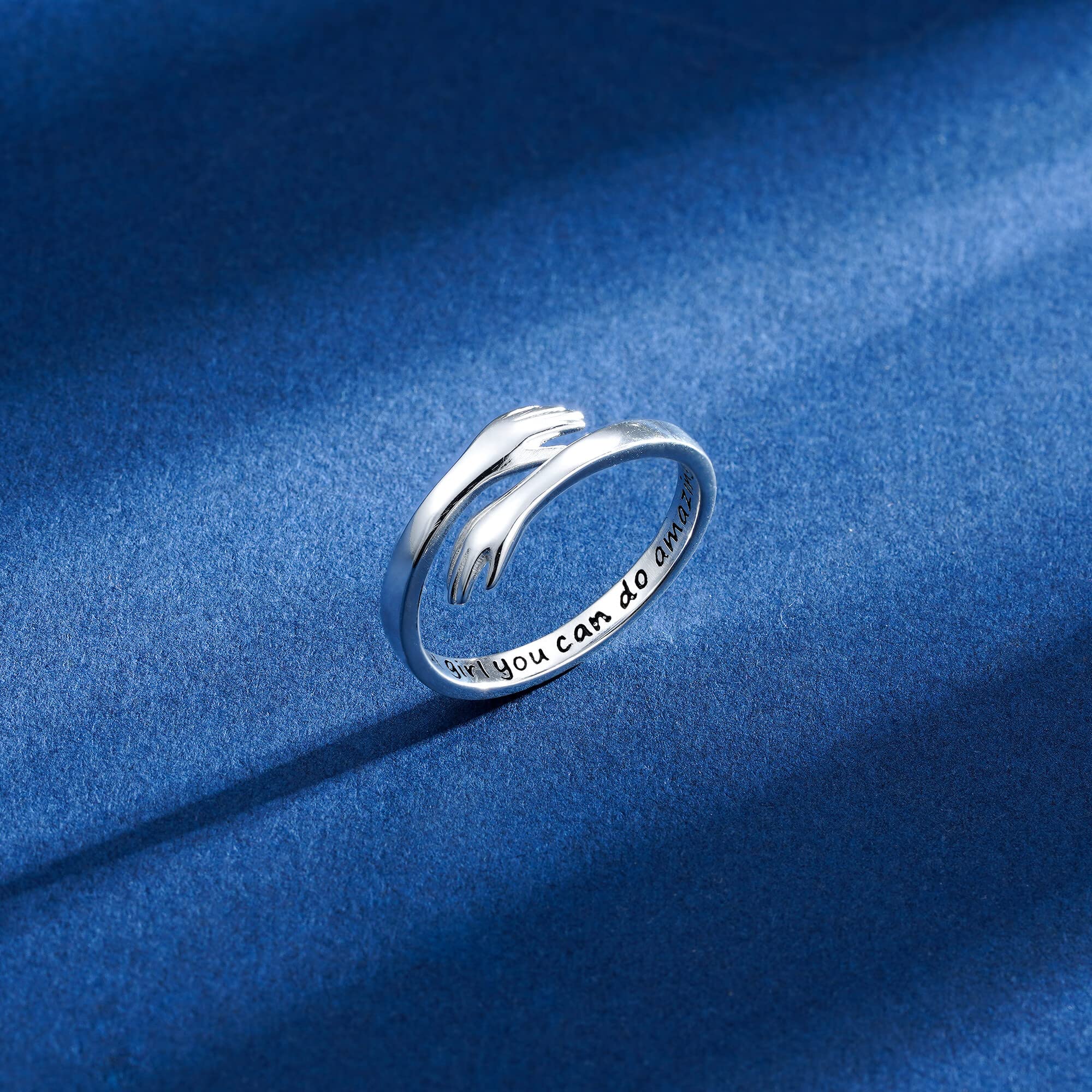 Yesteel Hug Ring worn by a teen for a stylish, encouraging look.