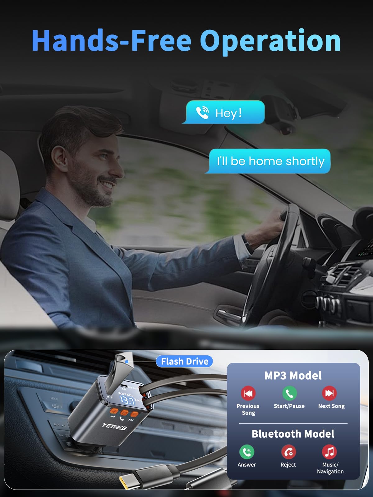 YETHKE wide compatibility with iPhone and Samsung devices.