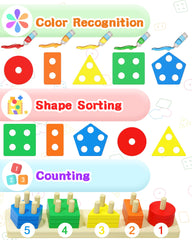 Yetonamr geometric shapes stack enhances hand eye coordination and problem solving.