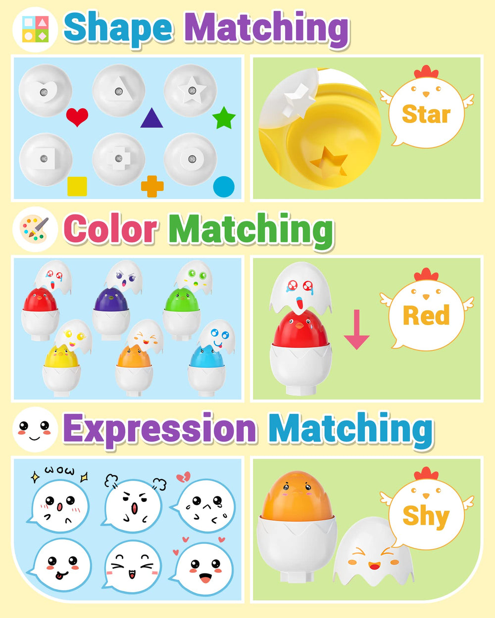 Yetonamr smooth-surface eggs for safe, easy grasp