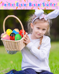 Yetonamr wooden Easter eggs painted with non-toxic finishes for safe play.