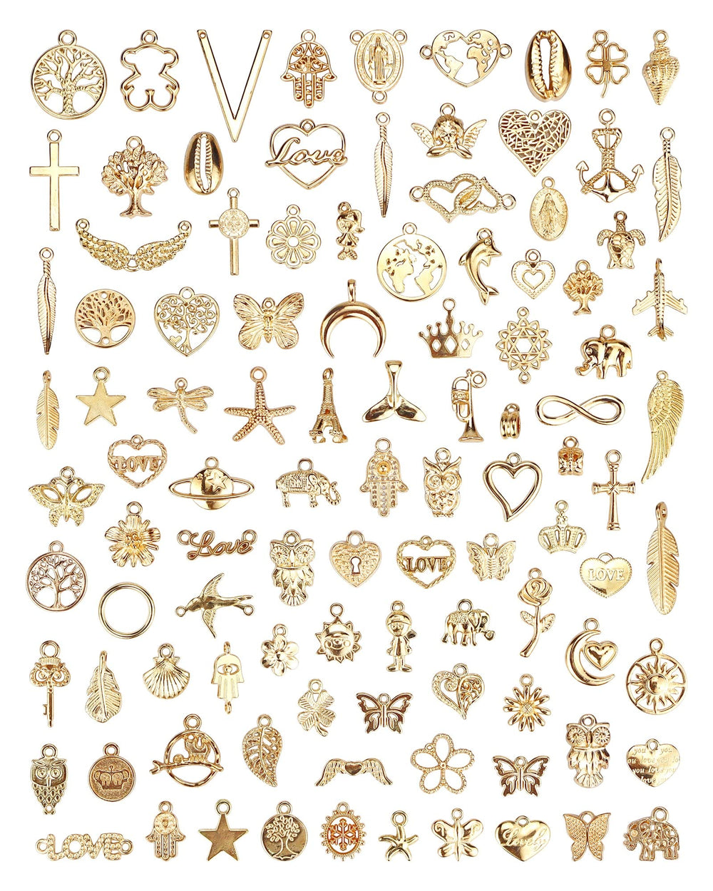 YETOOME gold charms flowers for jewelry making, ideal for necklaces or bracelets.