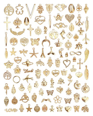 YETOOME gold charms flowers for jewelry making, ideal for necklaces or bracelets.