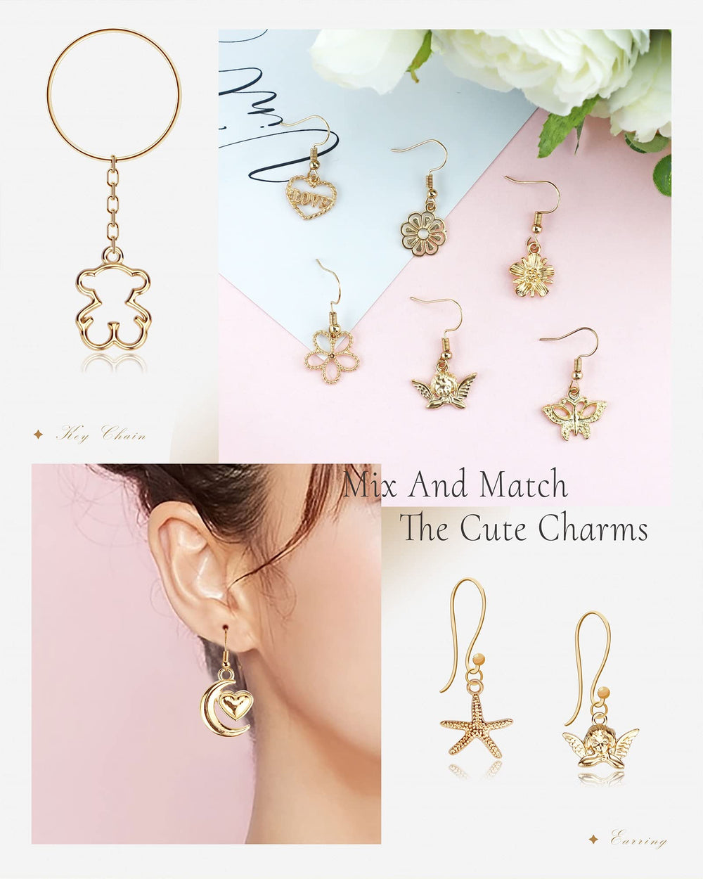 YETOOME gold charms tree suit boho projects and natural-themed jewelry.