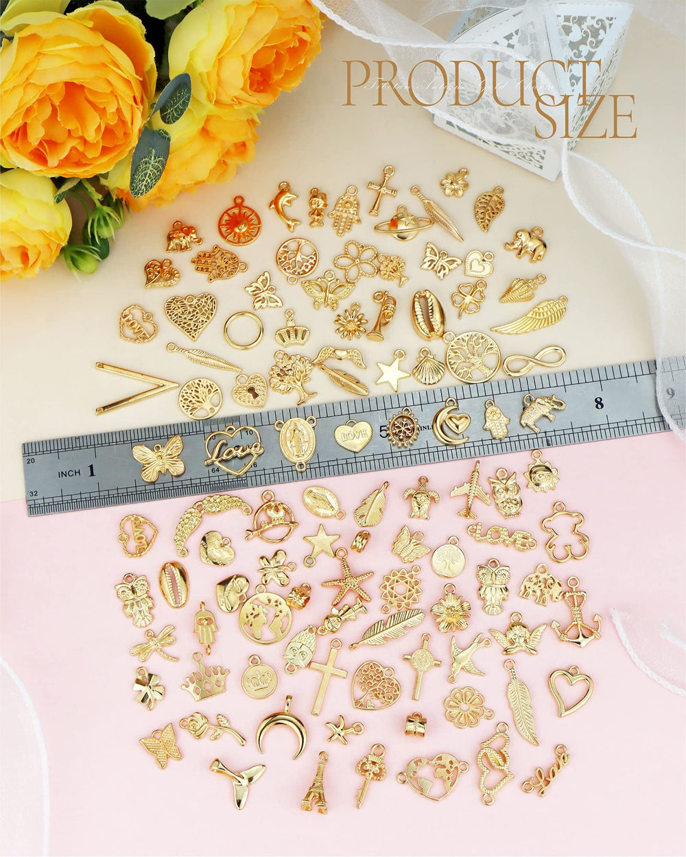 YETOOME gold charms wings add delicate accents for earrings and craft projects.