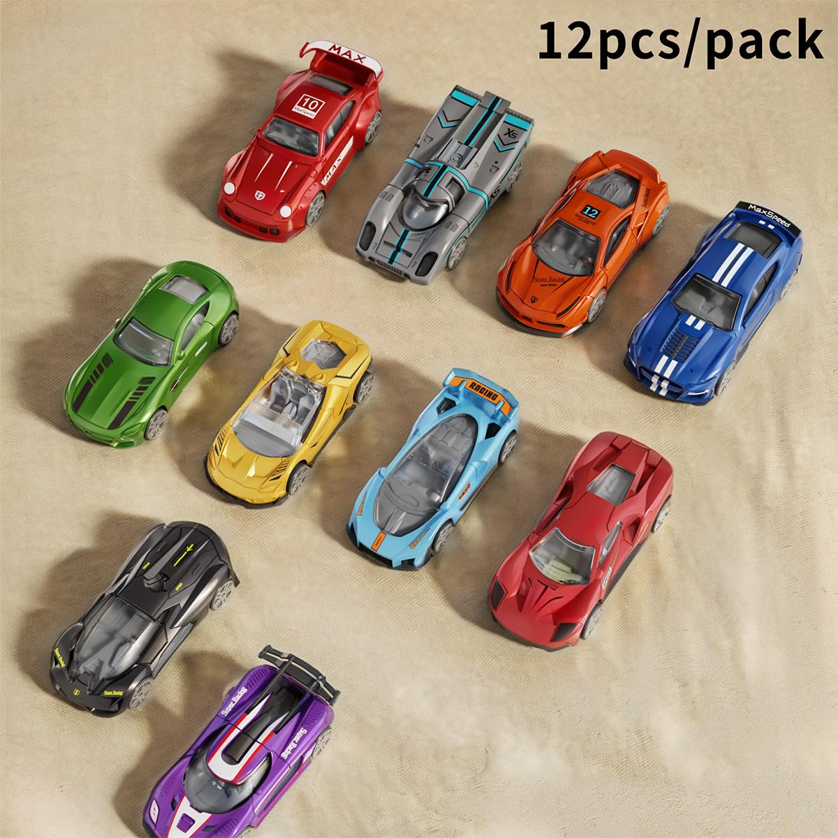 Yewkou 1:64 scale blue car enhances playroom display.