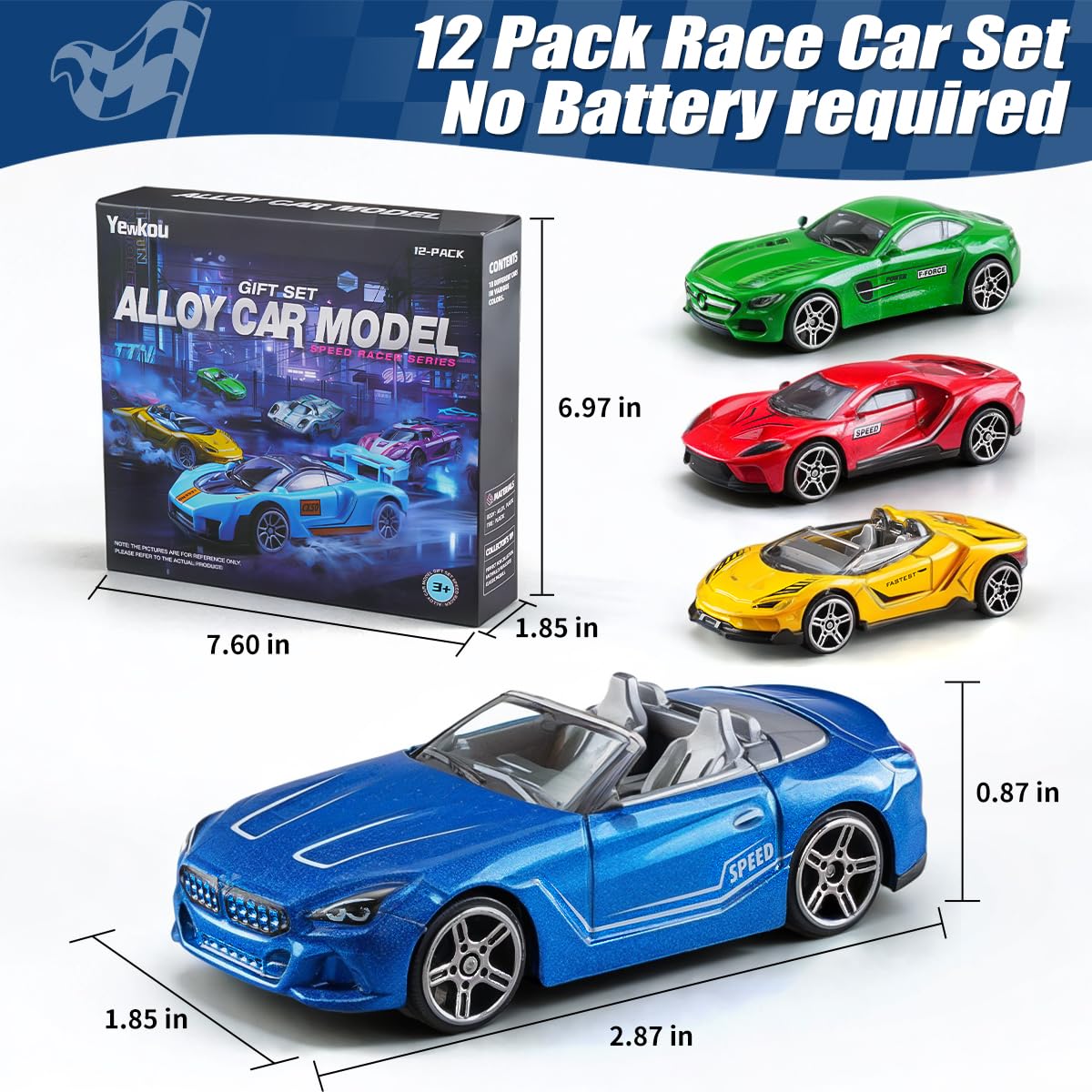 Yewkou 1:64 scale display-case image showcases collectible vibe.
