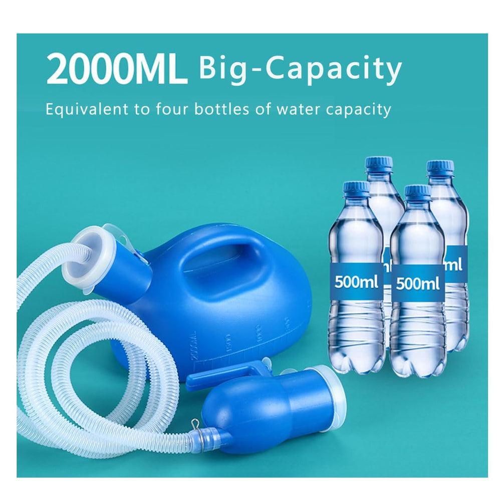 YEYSXSY portable blue urinal bottle in use