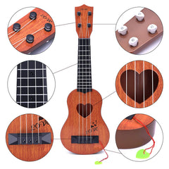 YEZI Ukulele strings closeup reveals four carbon nylon strings designed to resist breakage.