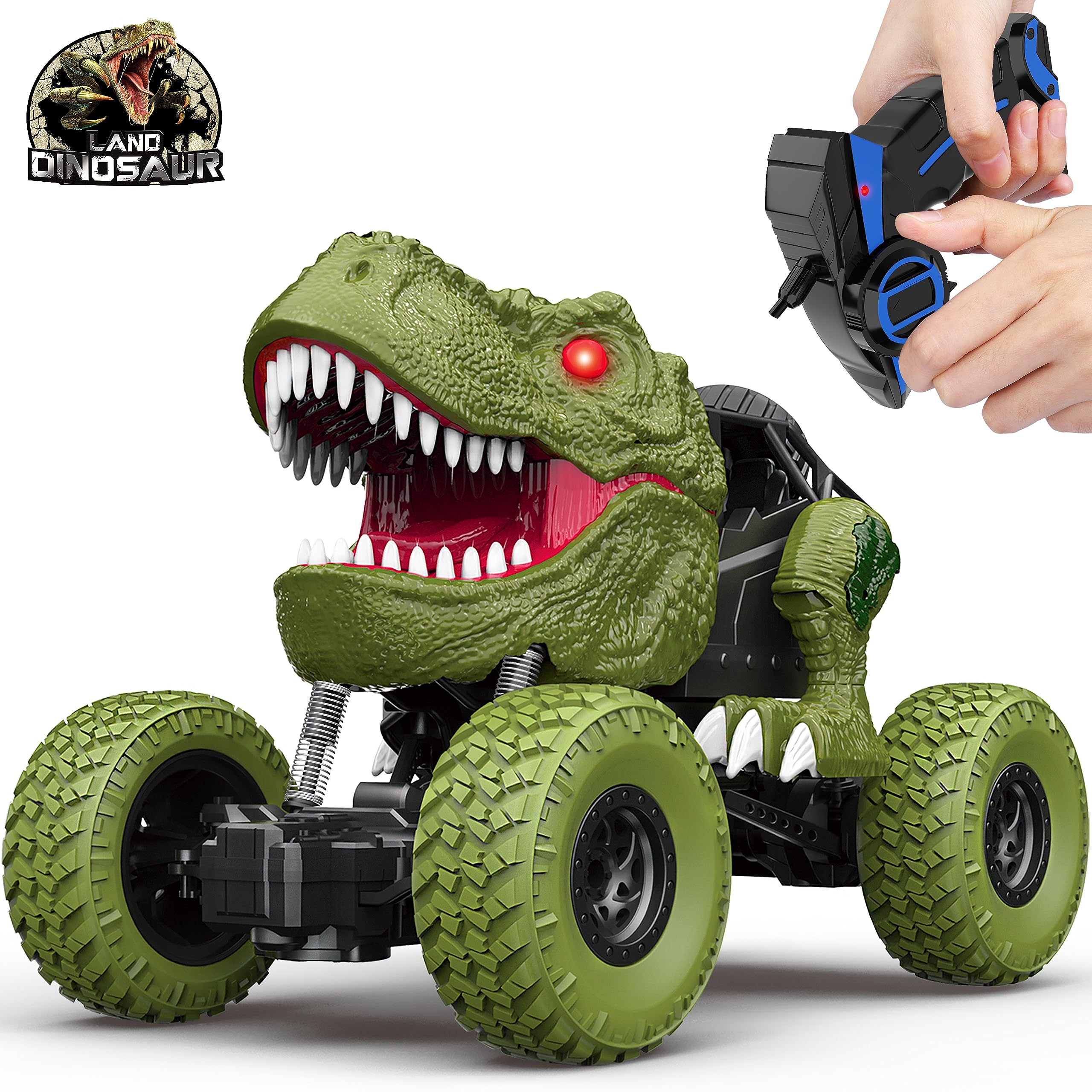 YEZI remote control dinosaur car with front lights for engaging indoor and outdoor play