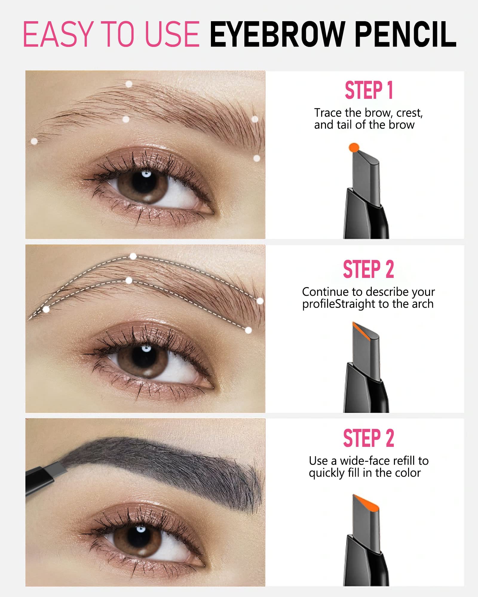 YFulfill grey eyebrow pencil pro-tip-use helps you shape brows precisely