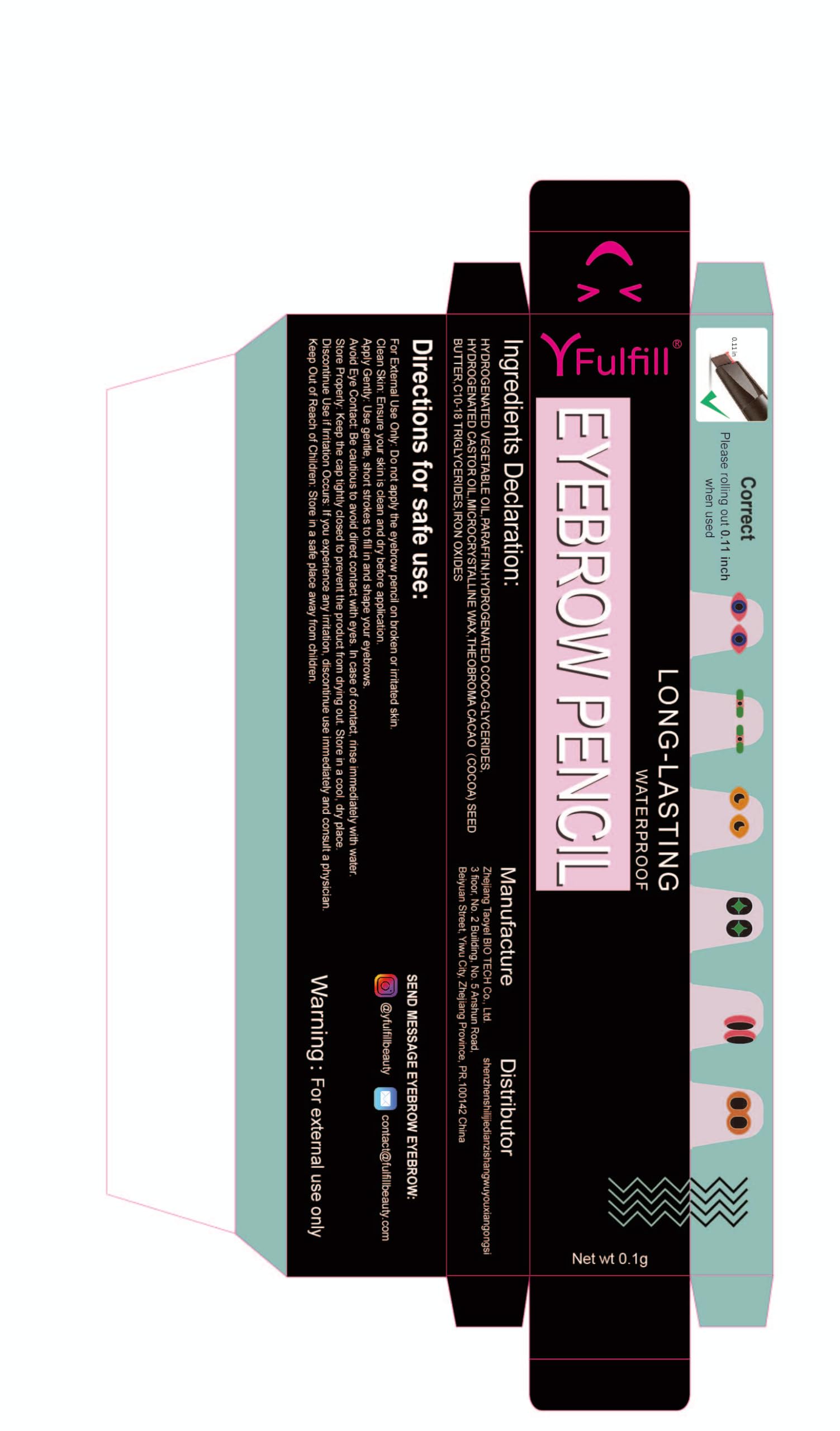 YFulfill grey eyebrow pencil start-arch-end-dots method guides shaping