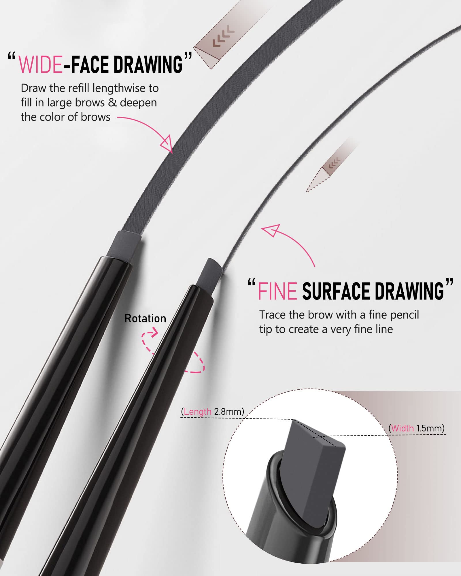 YFulfill grey eyebrow pencil waterproof-formula lasts eight hours or more