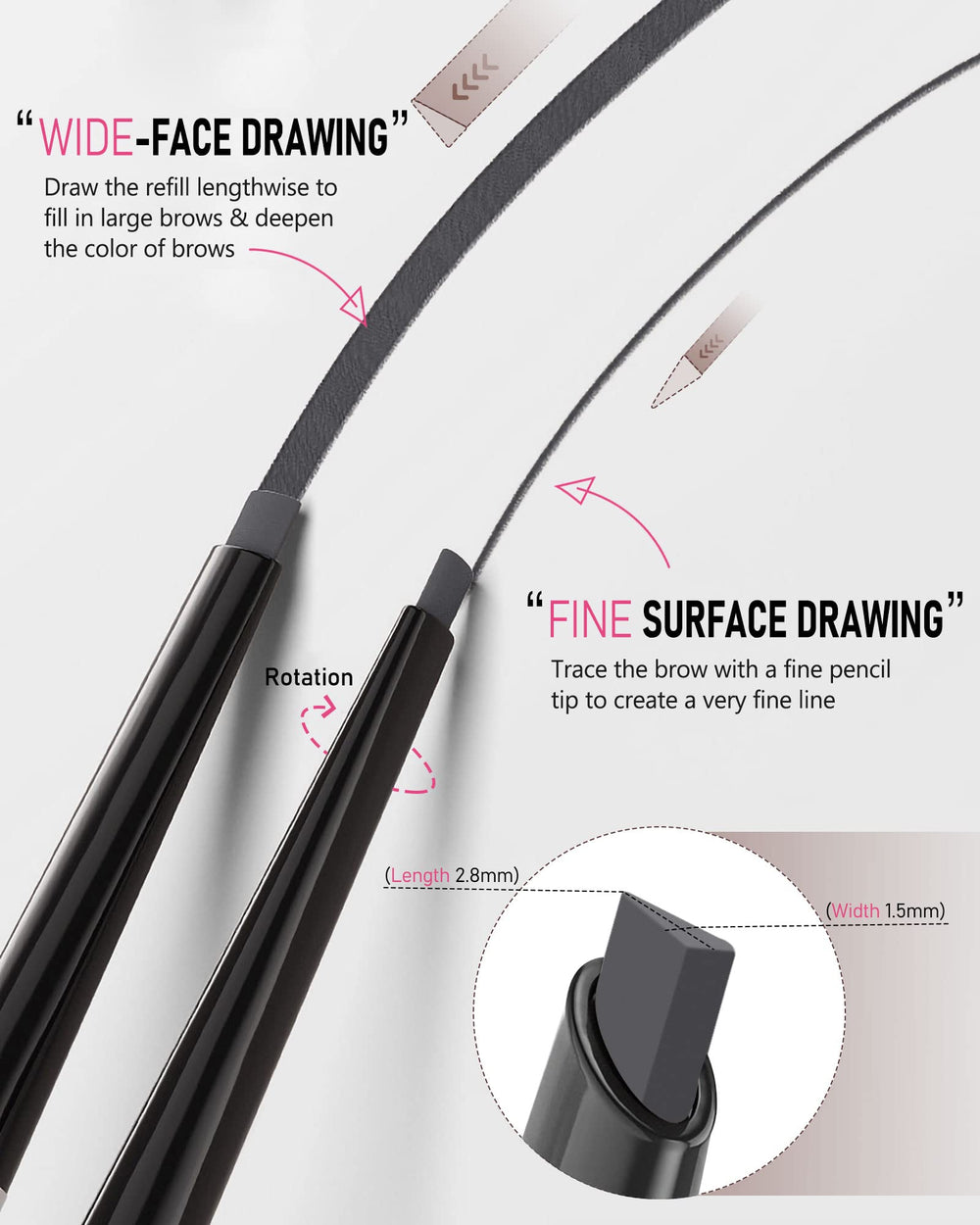 YFulfill grey eyebrow pencil waterproof-formula lasts eight hours or more