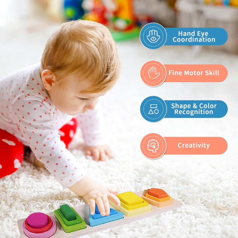 YHHYTOY five-color shapes set supports early pattern recognition and math skills.