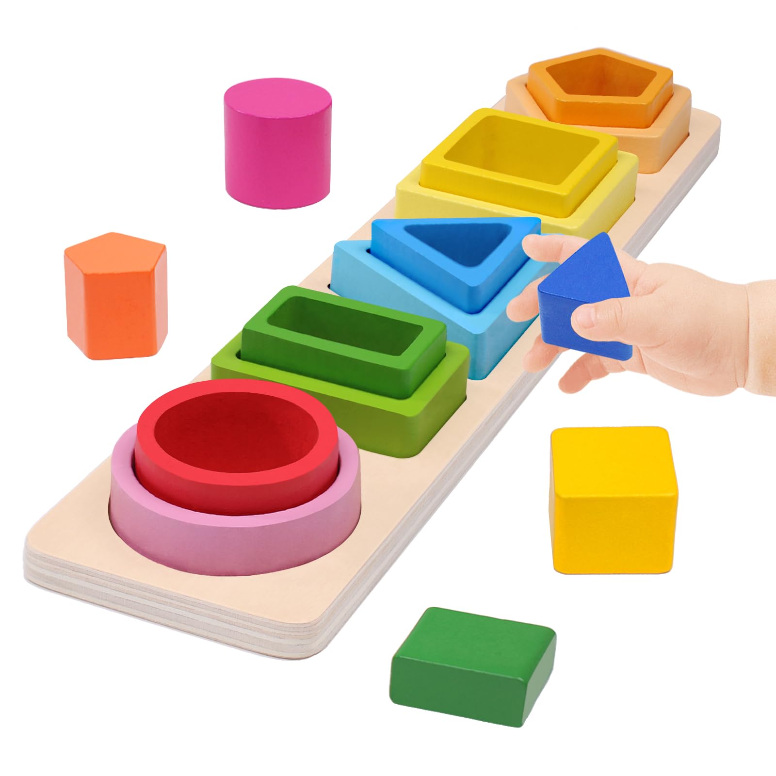 YHHYTOY Montessori stacking pieces for toddlers enhance fine motor and spatial skills.