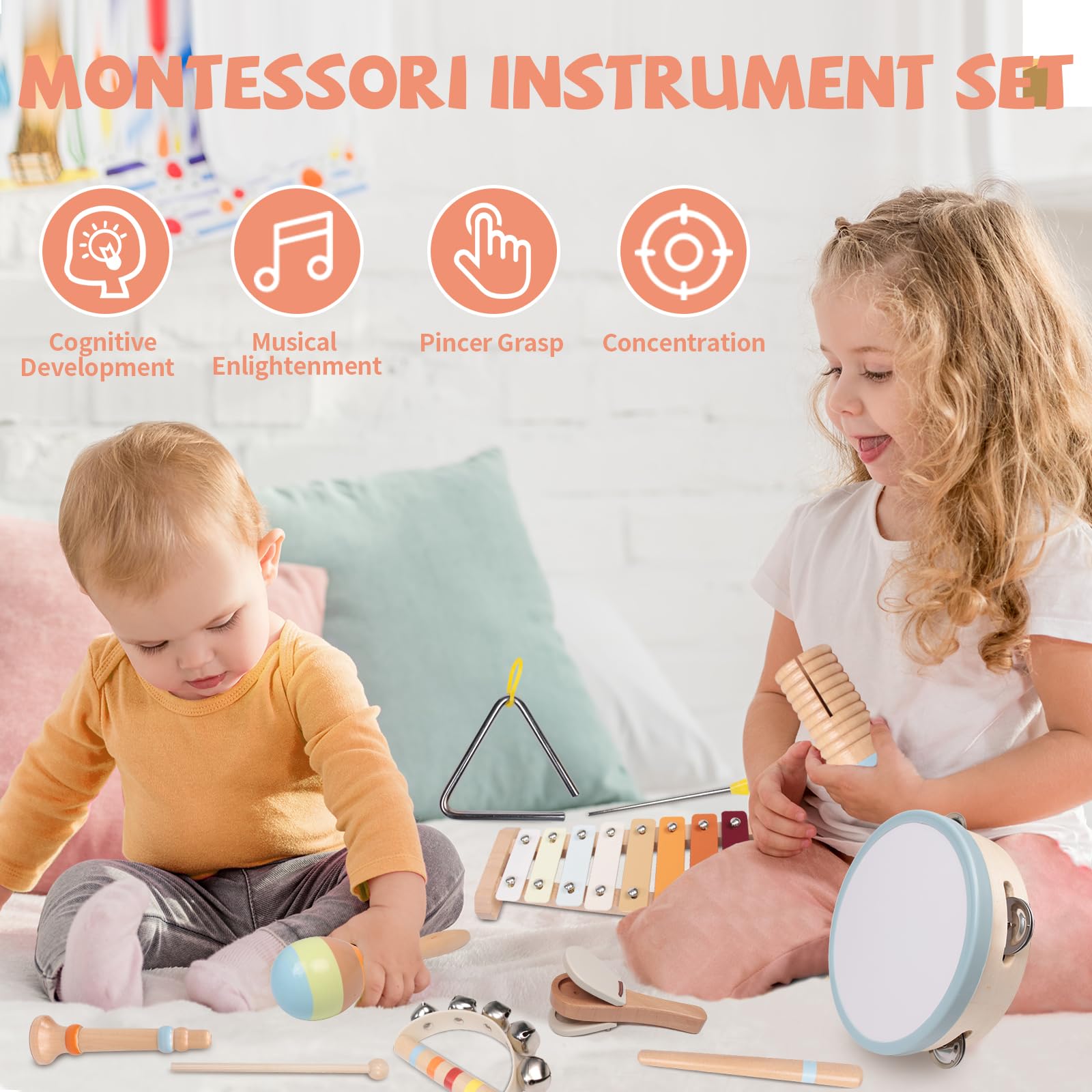 YHHYTOY tambourine toy encourages active play and sound exploration.