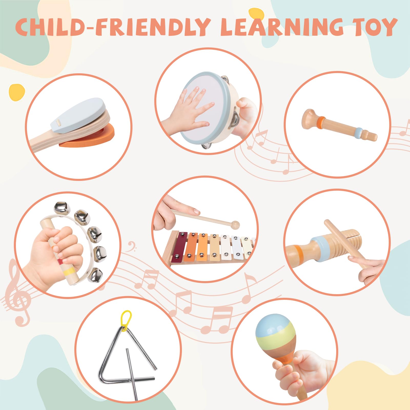 YHHYTOY triangle instrument supports early music discovery and motor skills.