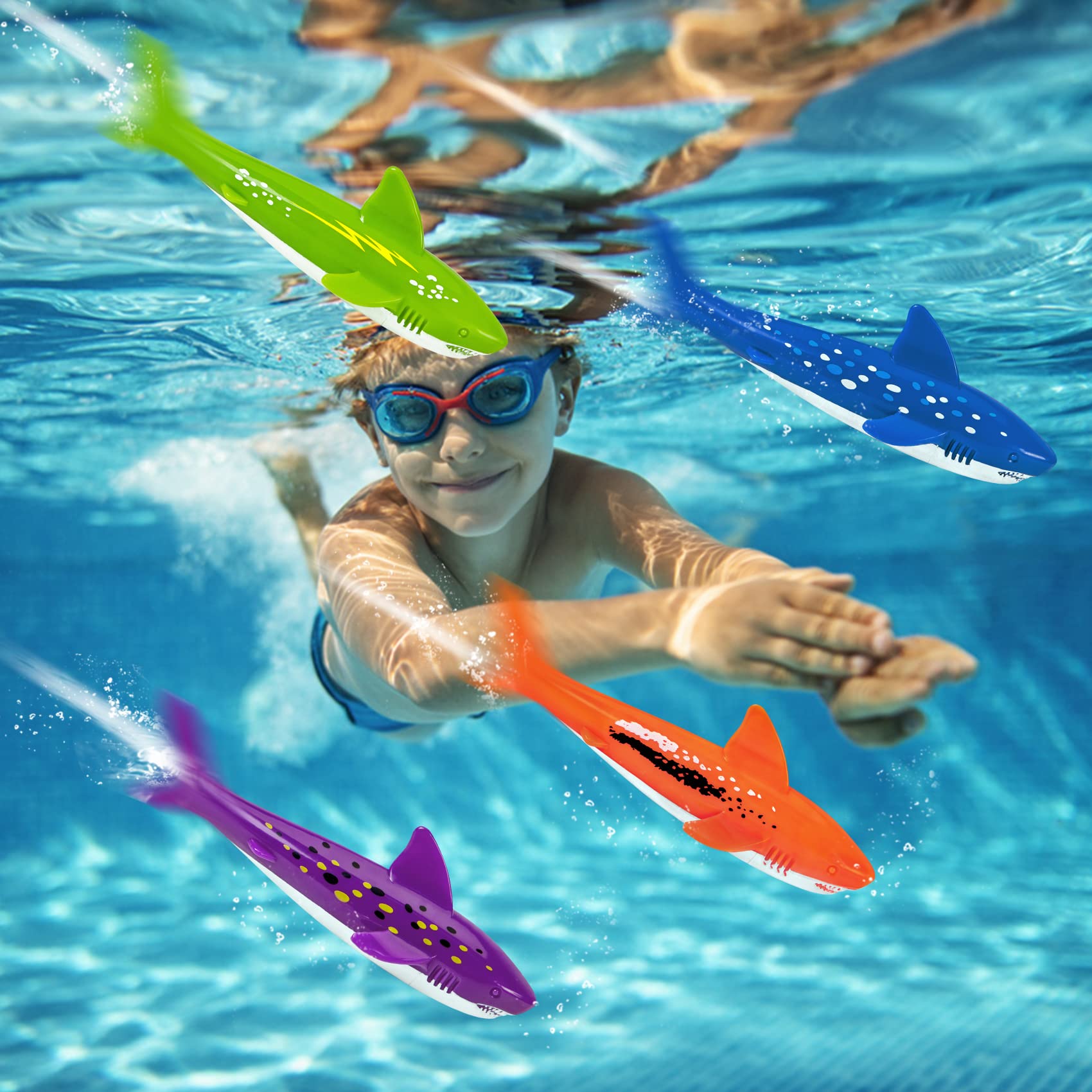 YHmall pool diving toy shark torpedo 4.7 inches supports quick throws