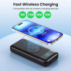 YHO wireless charger with all 7 outputs visible for multi-device charging