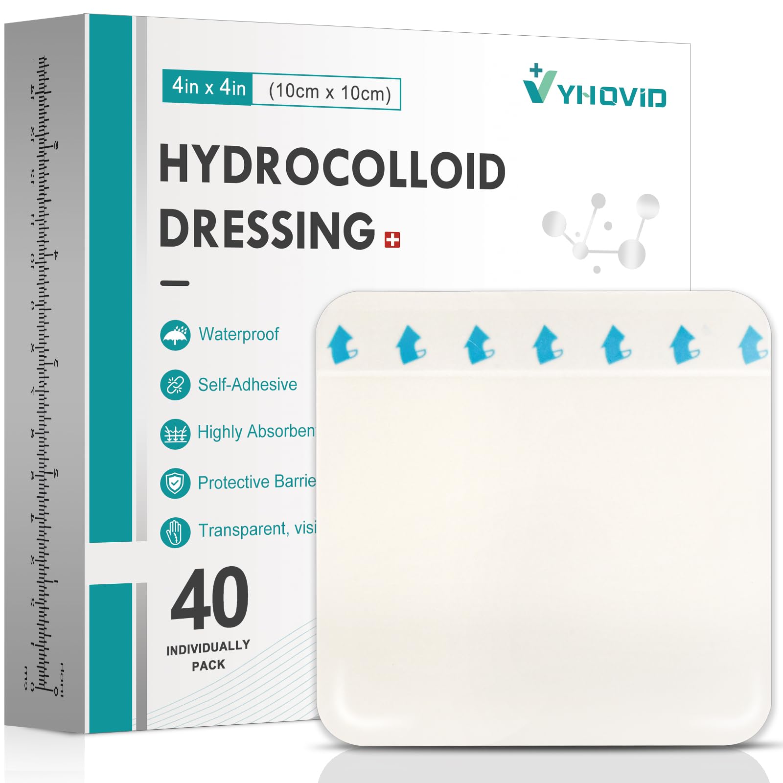 YHOVID hydrocolloid dressings pack-shot showing ready-to-use wound protection.