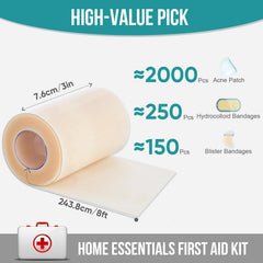 YHOVID hydrocolloid roll cut to size for burn care and small wounds