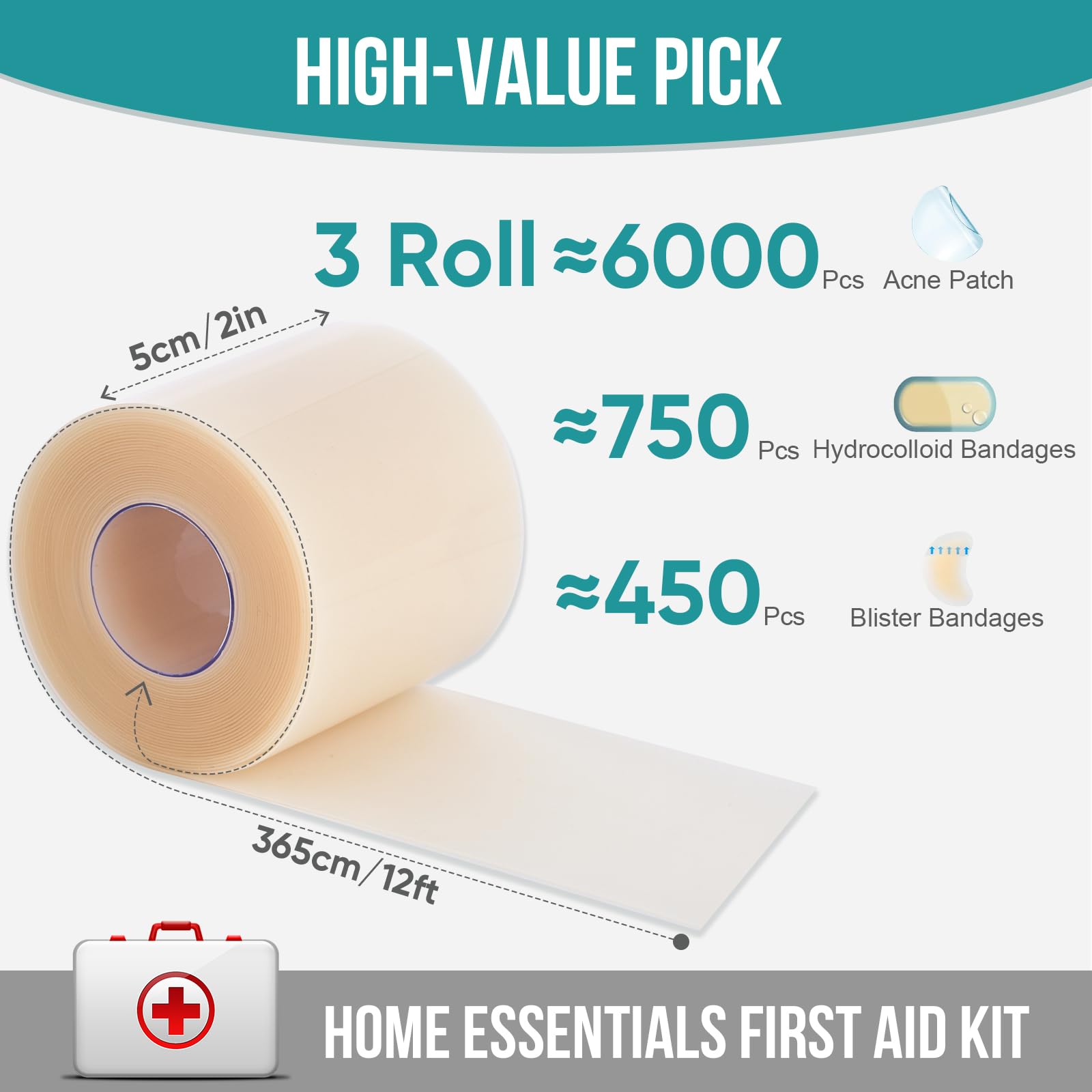 YHOVID hydrocolloid roll self-adhesive application offers secure, stay-put coverage