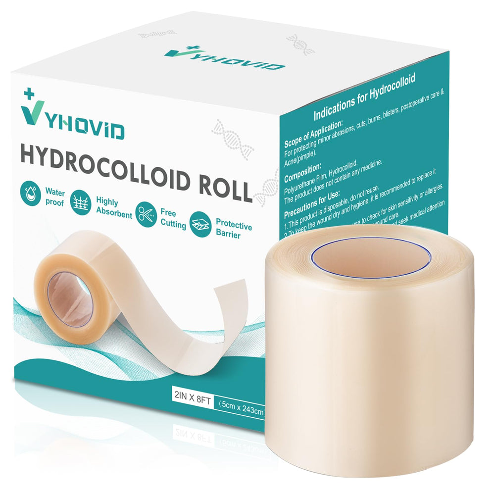 YHOVID hydrocolloid roll application showing flexible wound care coverage