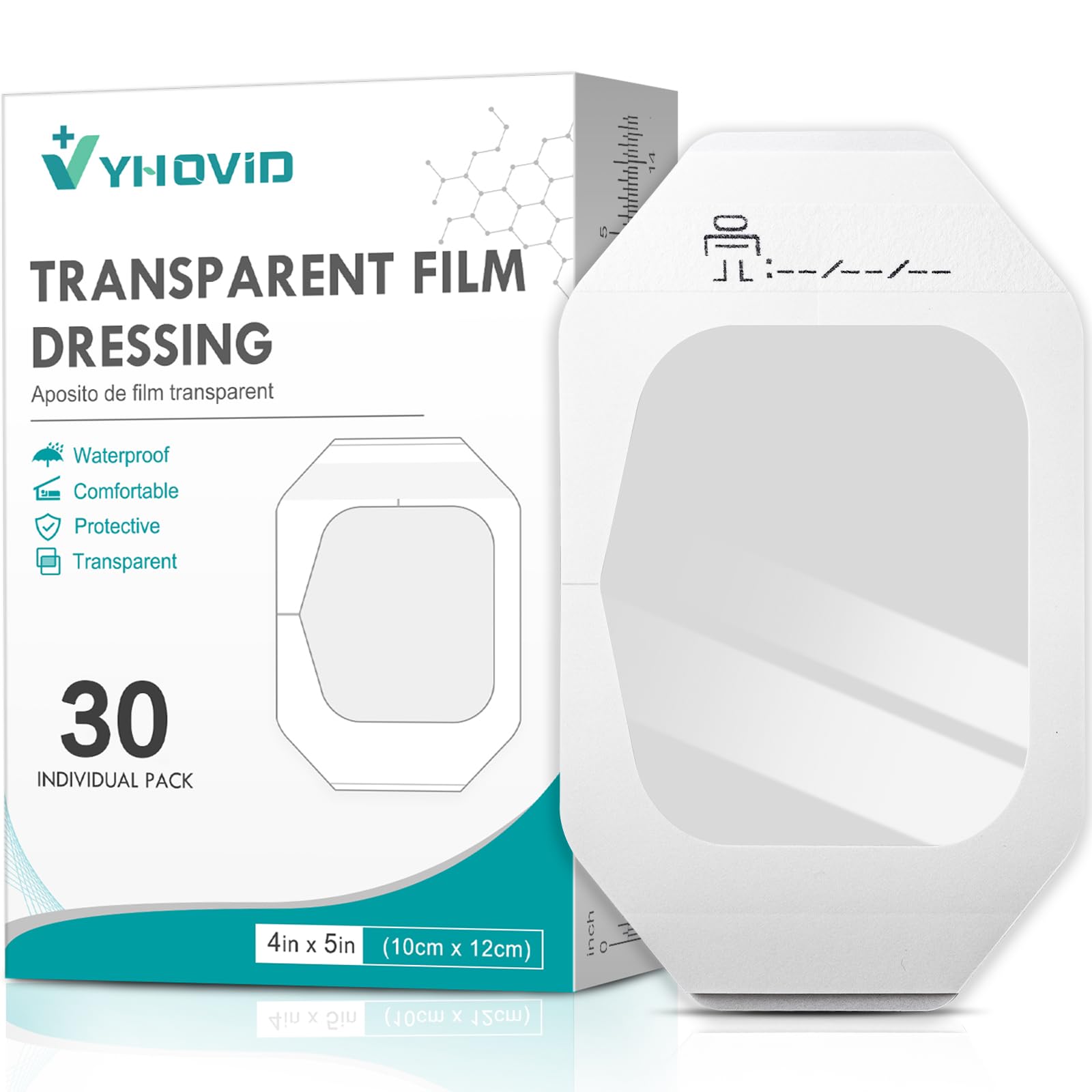 YHOVID transparent film dressing box packaging for easy at-home wound care
