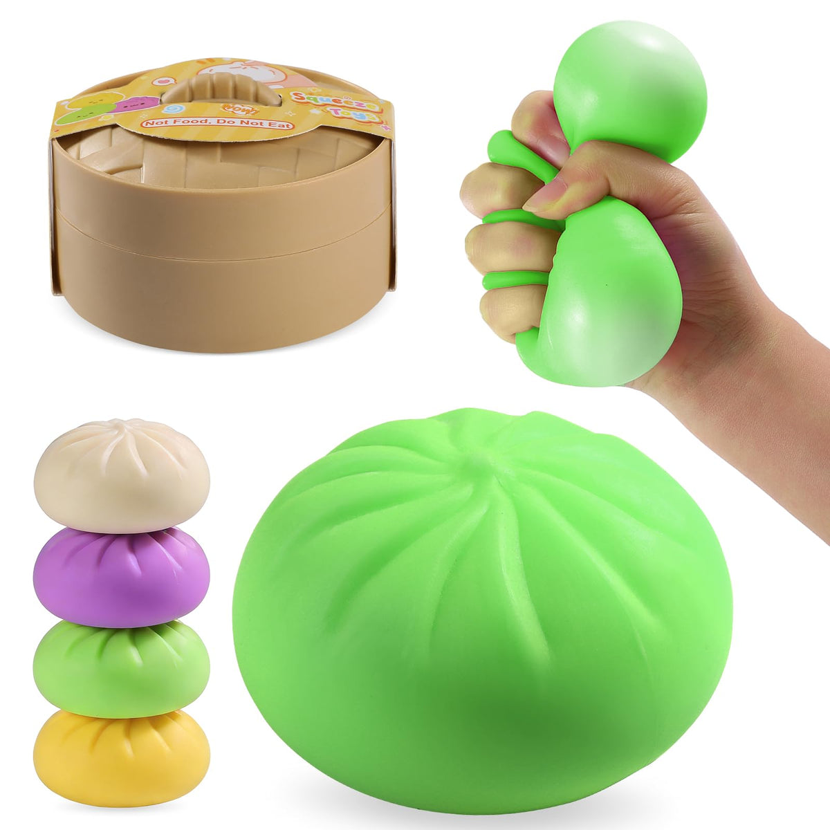 YHYAQYHYAX squishy dumpling close-up shows ultra-soft texture for sensory play.