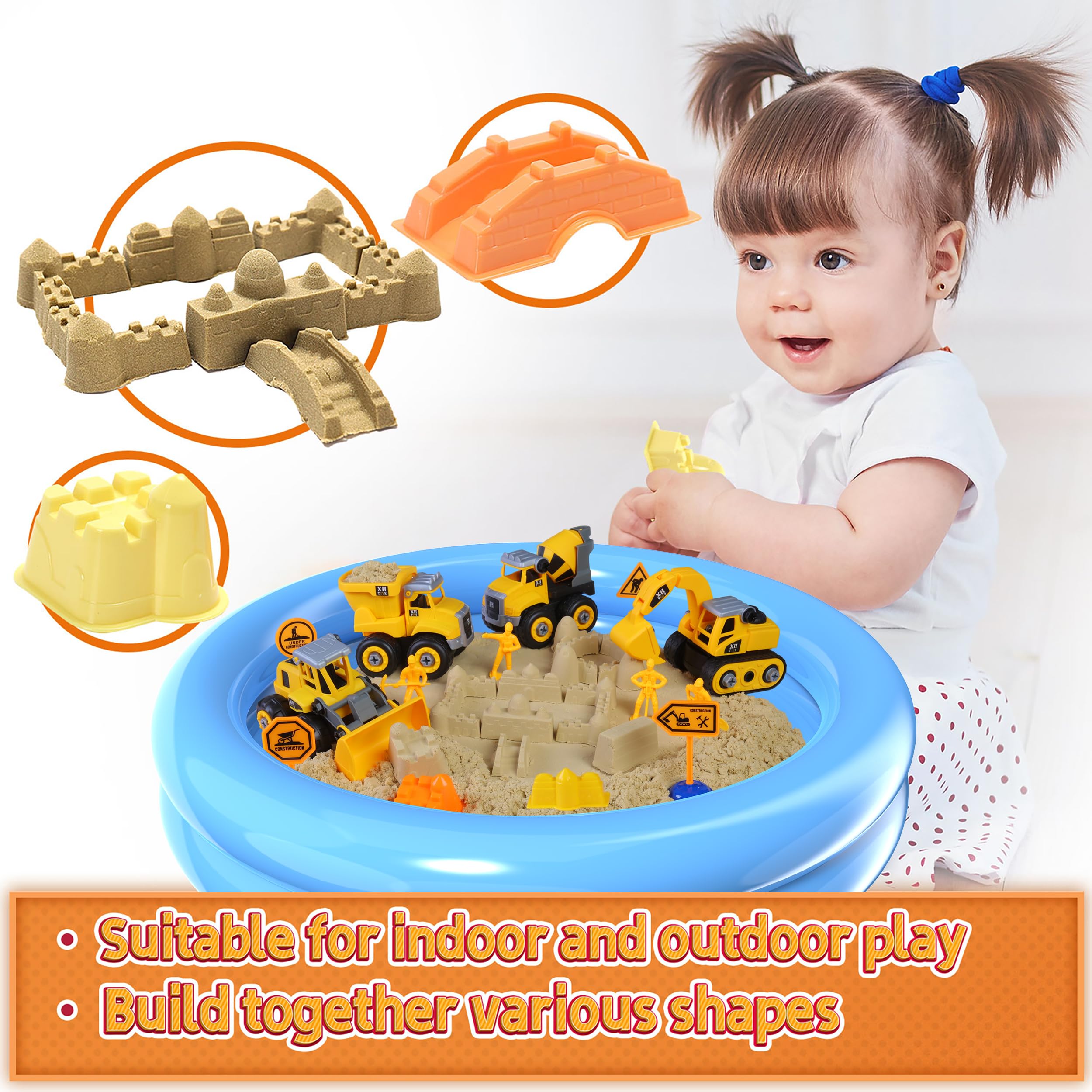 YIDESTARS 2.2lbs sand offers smooth texture for easy shaping and moldable play.