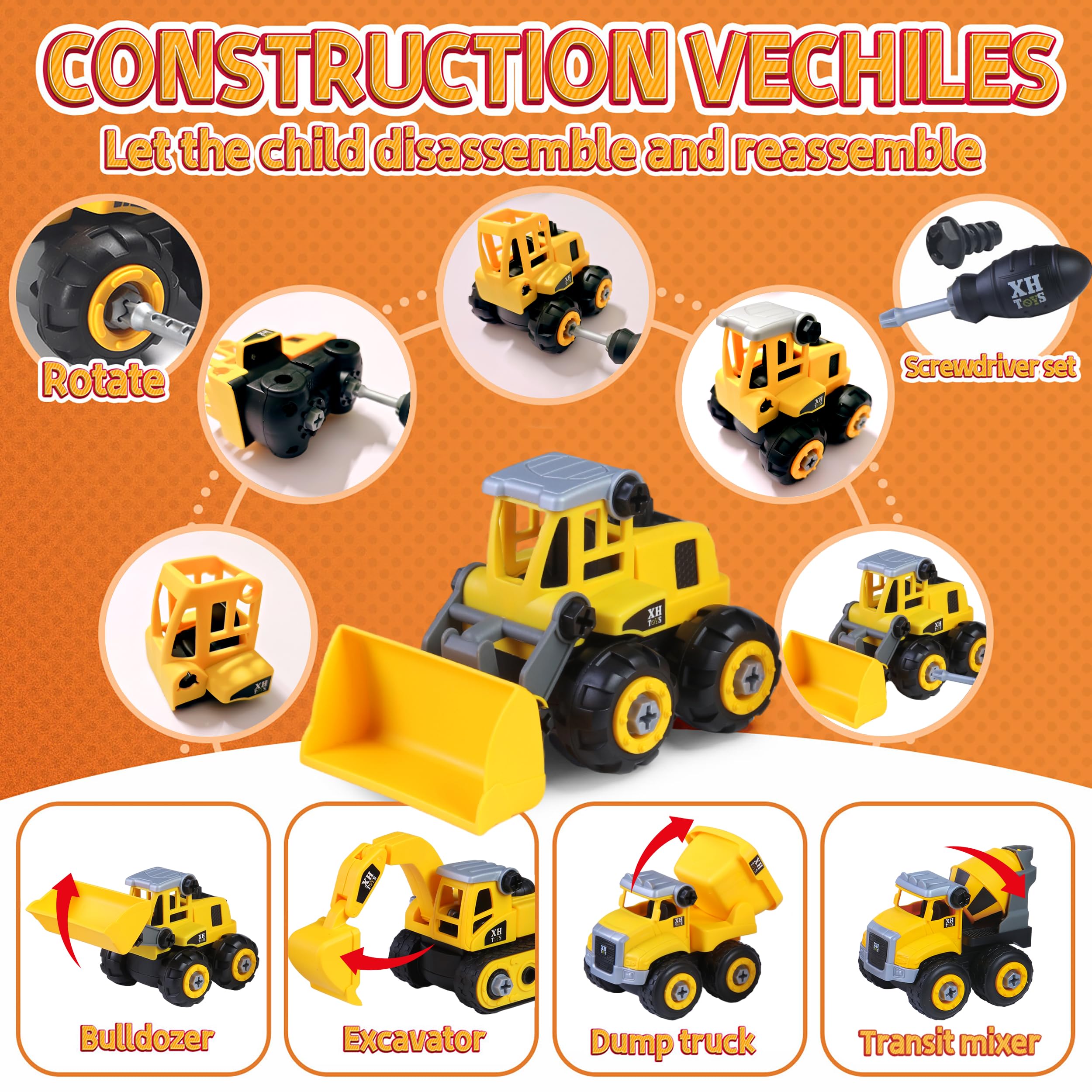 YIDESTARS excavator image encourages fine motor skills during pretend construction.