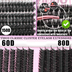 YIDUO 100D volume lash clusters for bold, layered texture