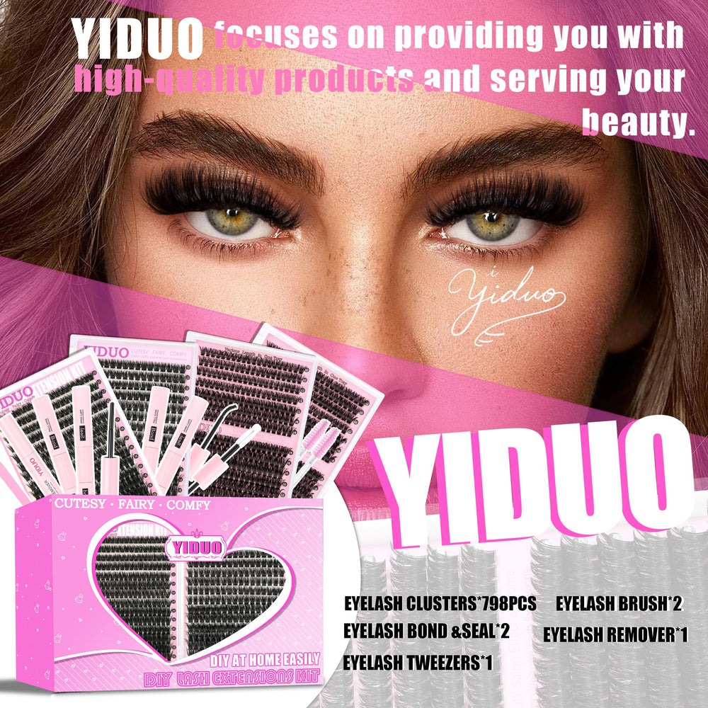 YIDUO 1078 pieces volume lash clusters for dramatic looks
