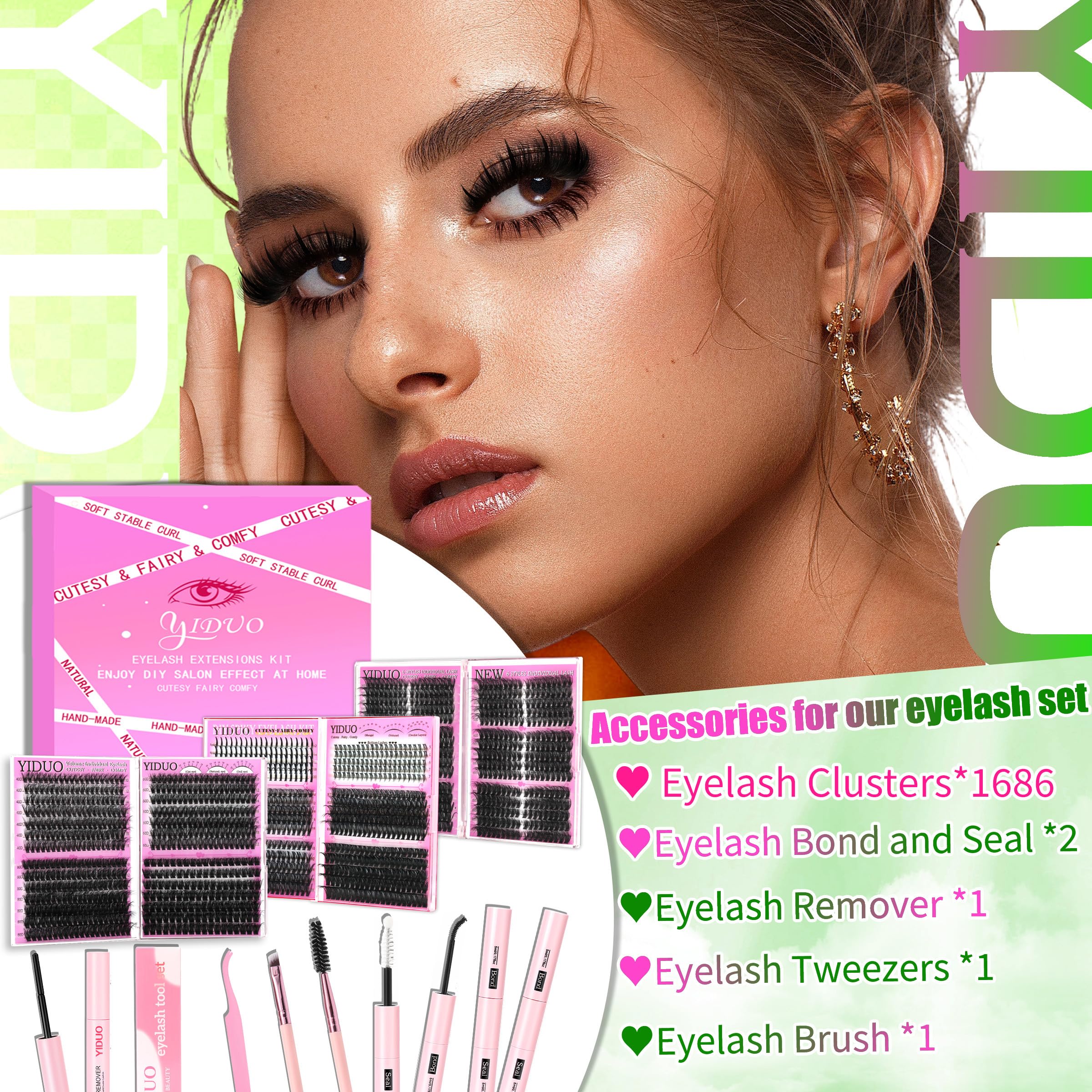 YIDUO 1686-cluster lashes for a month of versatile looks
